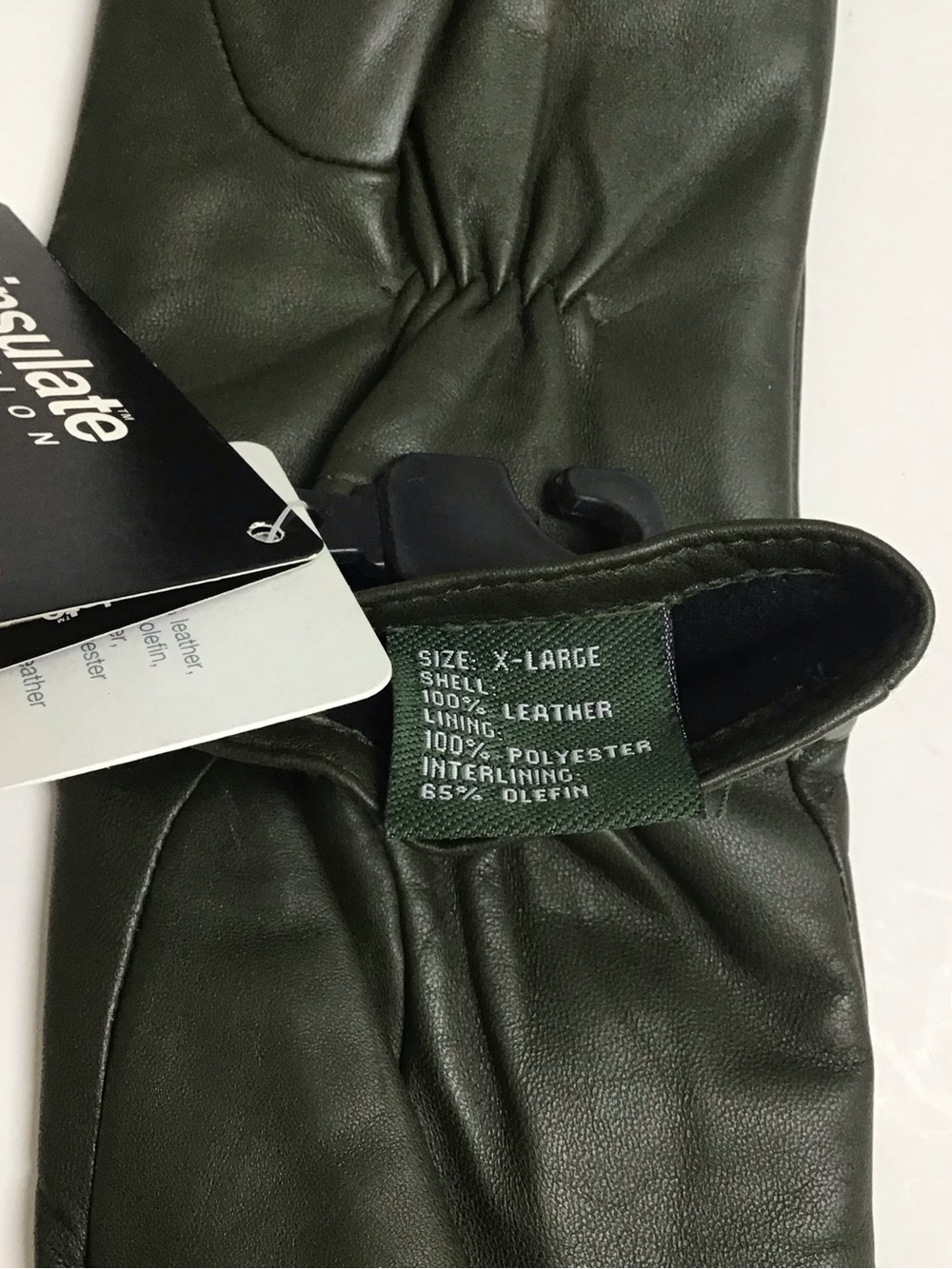 Thinsulate Green Leather Gloves Women XL Green 3M Insulated SOFT Classic Tag NEW - Picture 9 of 10